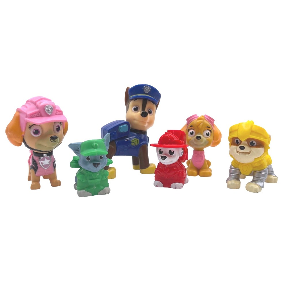 Paw Patrol Mini Figures Lot of 6 Chase‎ Marshall Skye Rocky Rubble Cake Toppers